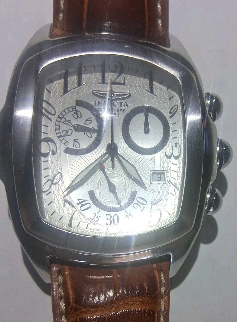 Invicta, Lupah-Dragon, Silver Dial, 46.5 mm, Swiss/Mv’t Ref 2238, Alligator Band