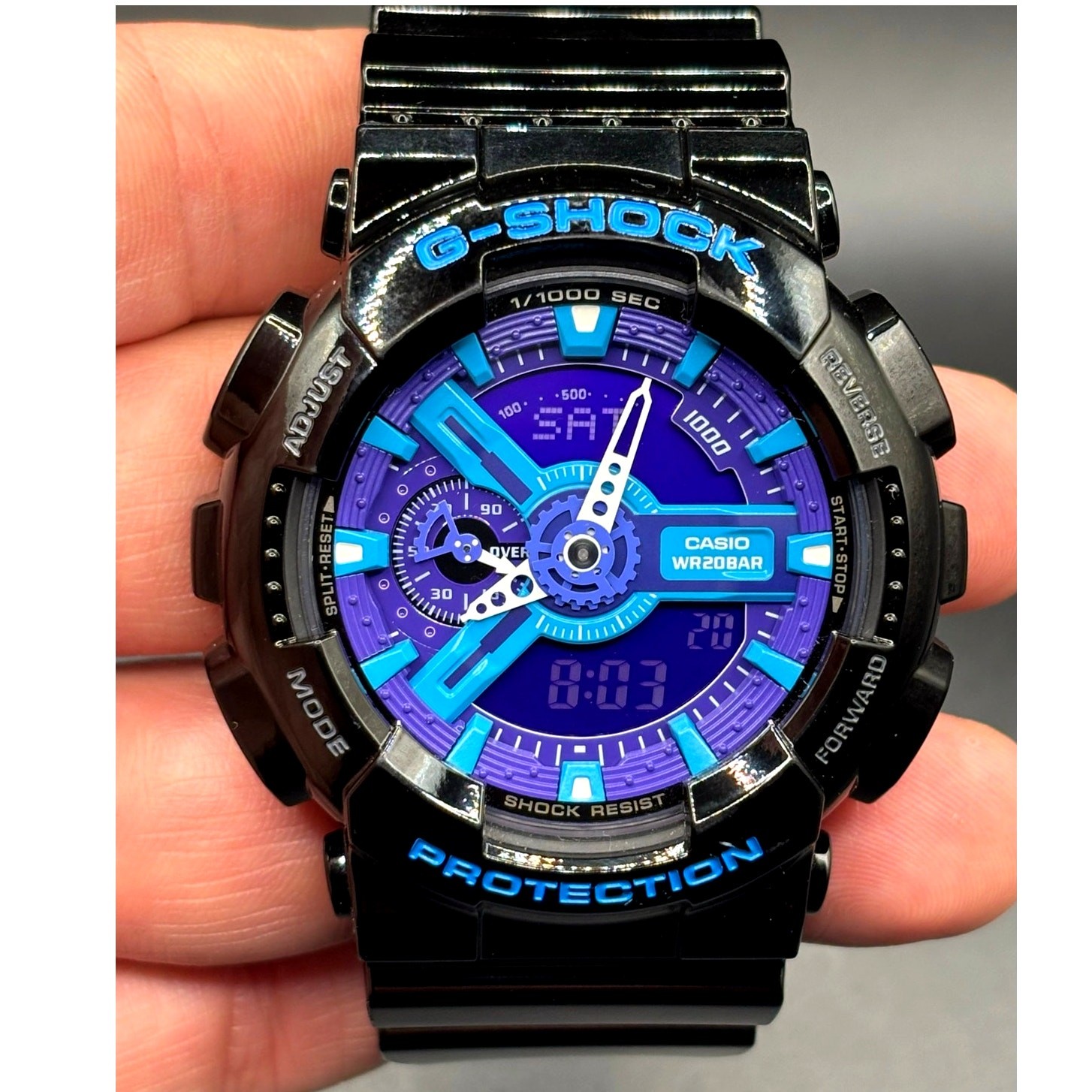 Casio G-Shock GA-110HC-1A Hyper Color Blue Purple Men’s Watch NIBWT