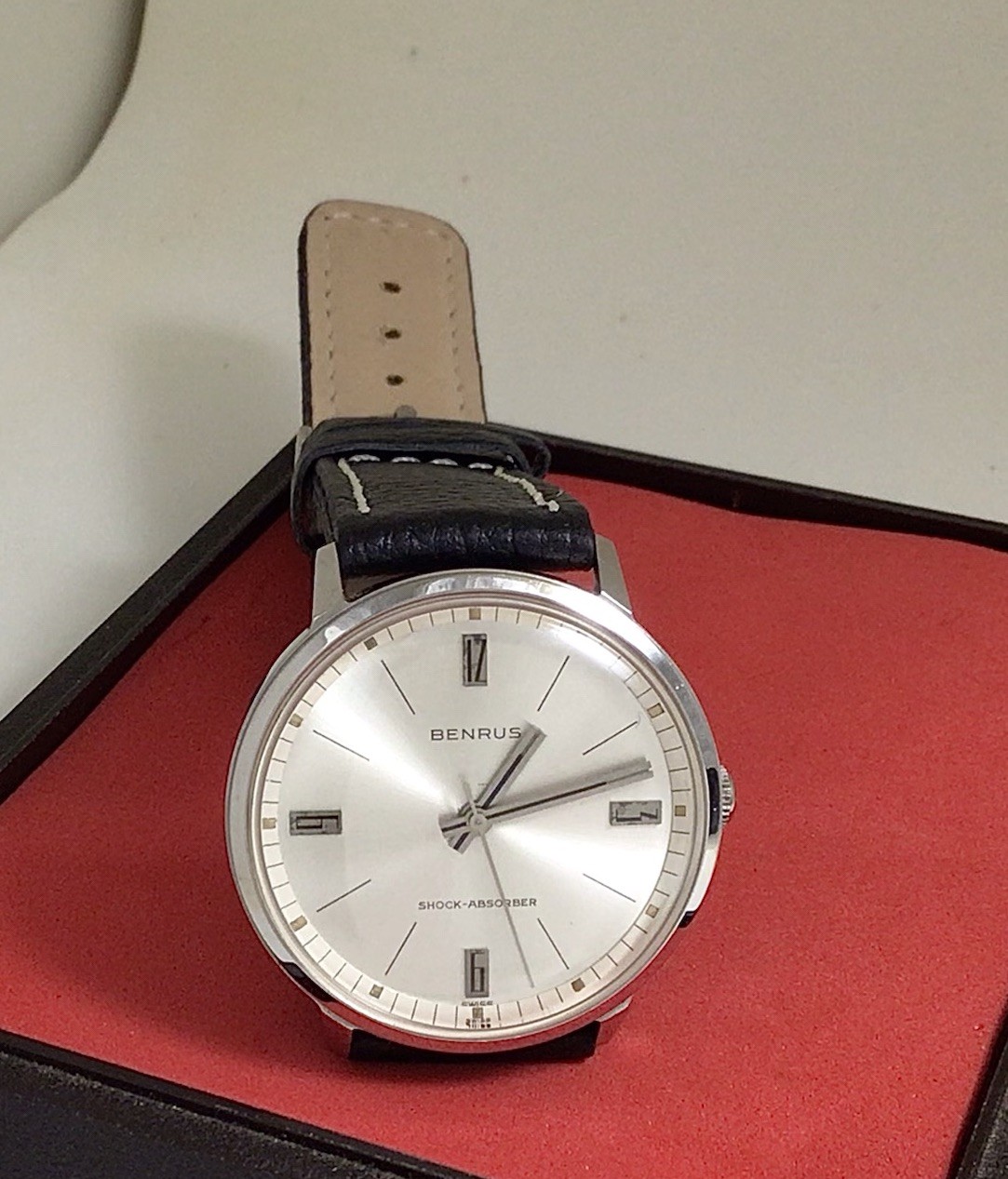 Vintage BENRUS SHOCK-ABSORBER Mod. DR2L6,Cal.ETA 2370,17J,Ca.1960s, Working.