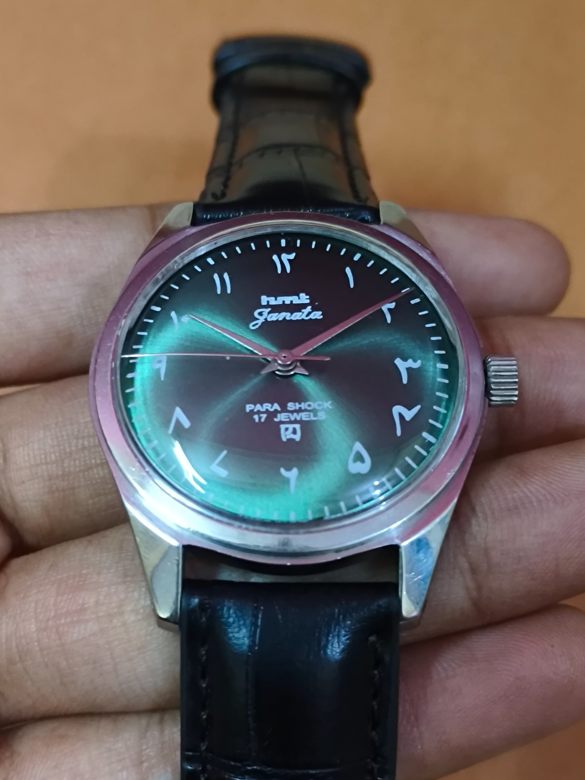 Vintage HMT Janata Green 17 Jewels Mechanical Hand Winding Men’s Wrist Watch