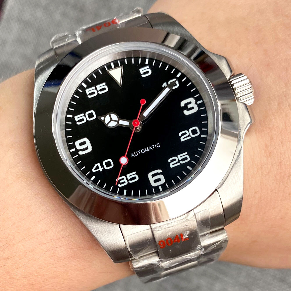 Bliger 39mm Sapphire Crystal Black Dial NH35A Automatic Men Watch Polished Bezel