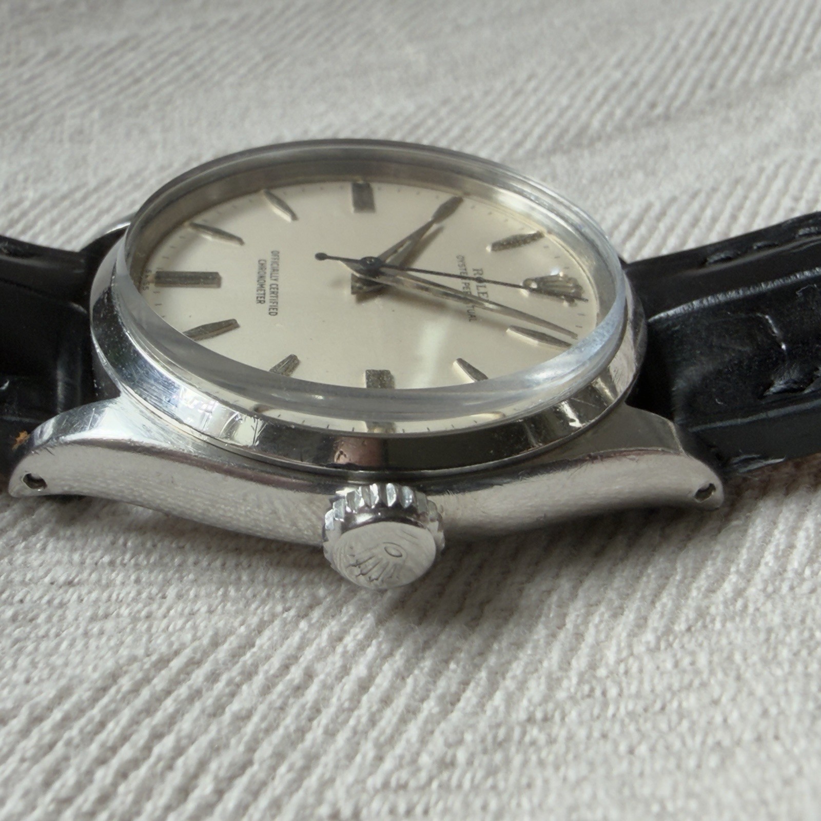 Rolex Oyster Perpetual Ref 6564 Automatic Chronometer 34mm Steel White Dial