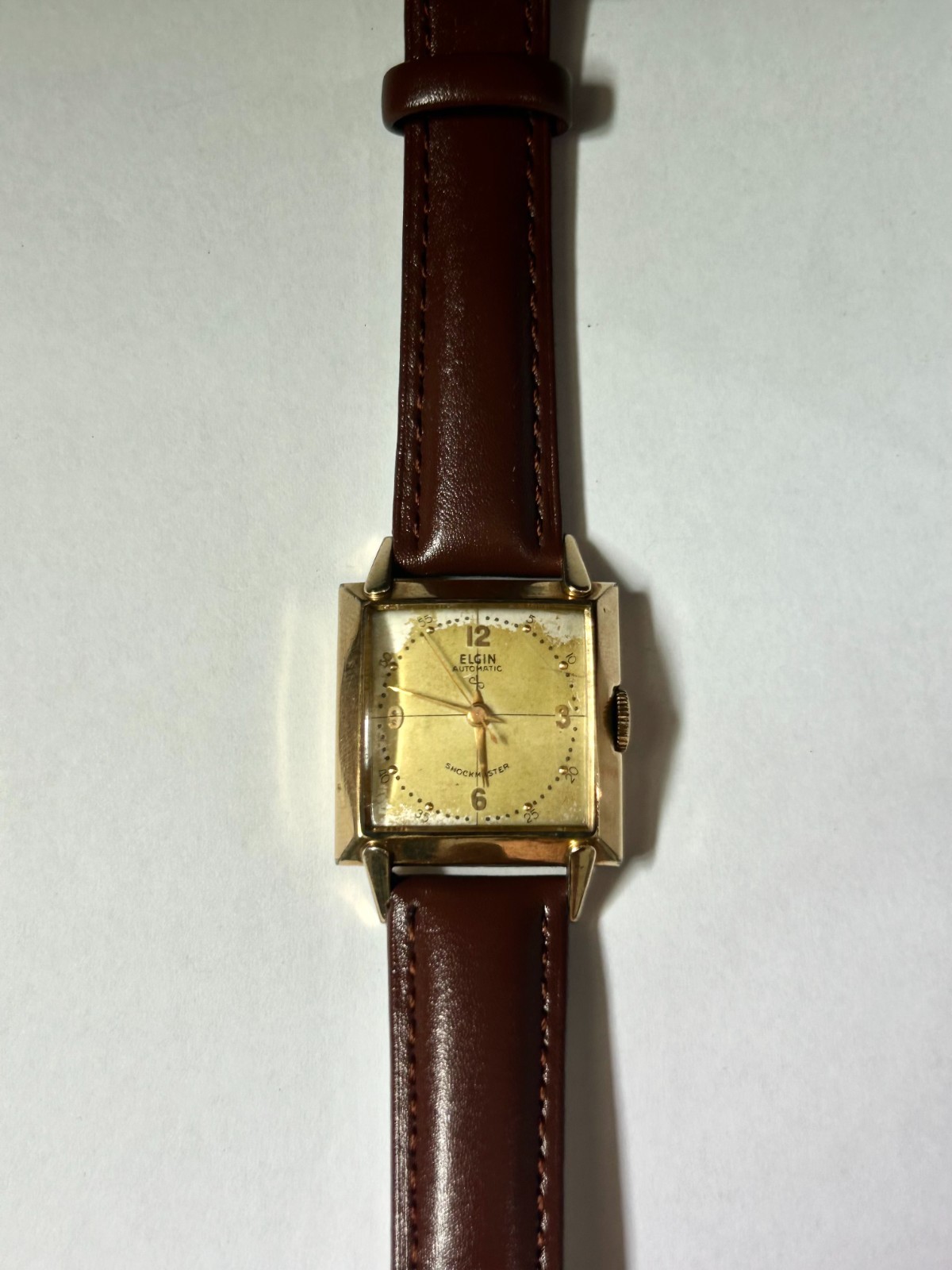 Vintage 10k Gold Filled Elgin Men’s Automatic Tank Watch- Rare Windsor Model