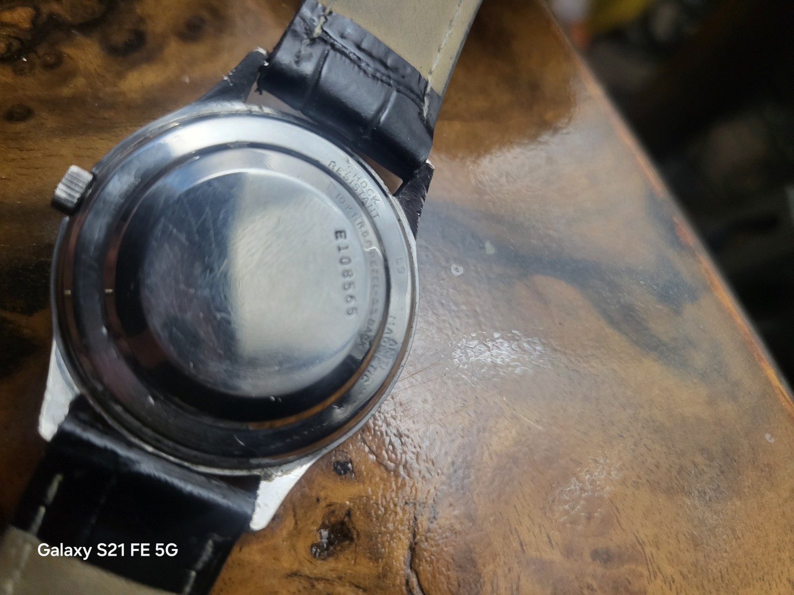 Bulova 23 Jewel Self Winding Vintage Men’s Watch Silver Dial Black Leather