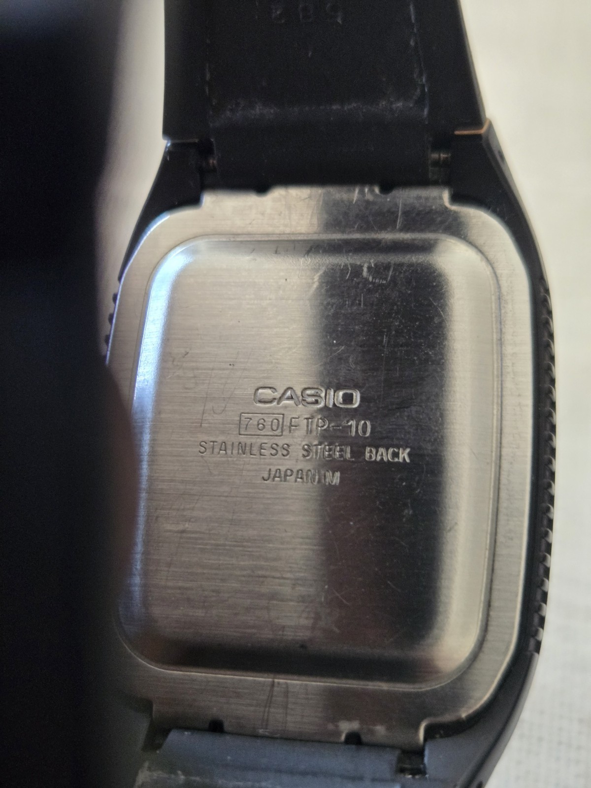 Casio Flip Top Calculator Quartz Wristwatch Black Resin Strap Vintage FTP-10