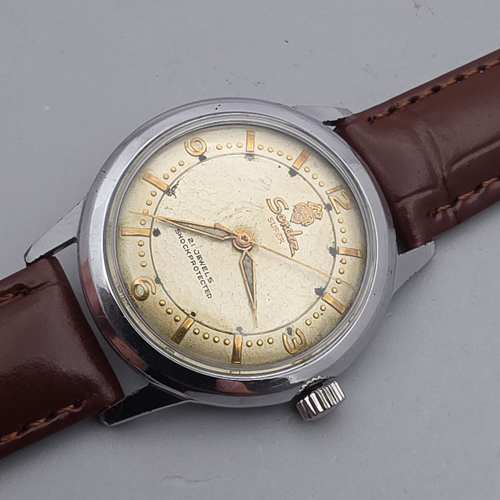 Vintage SANDOZ SUPER men’s manual wind watch 21Jewels swiss made 1960s