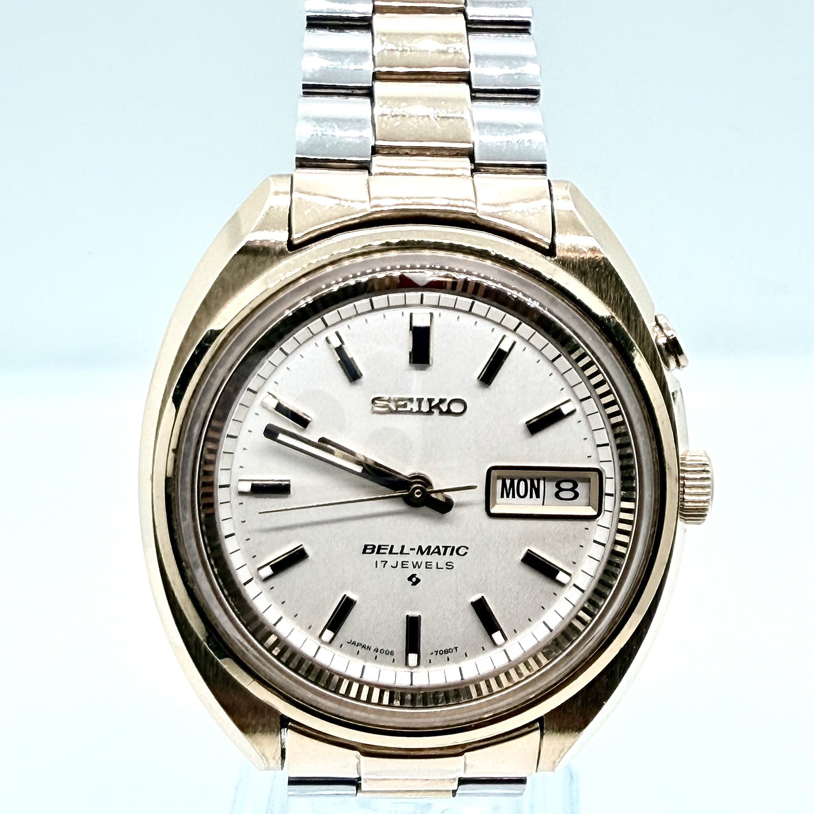 Excellent Seiko Bell-Matic 4006-7004 1970s Vintage Alarm Watch Original Bracelet