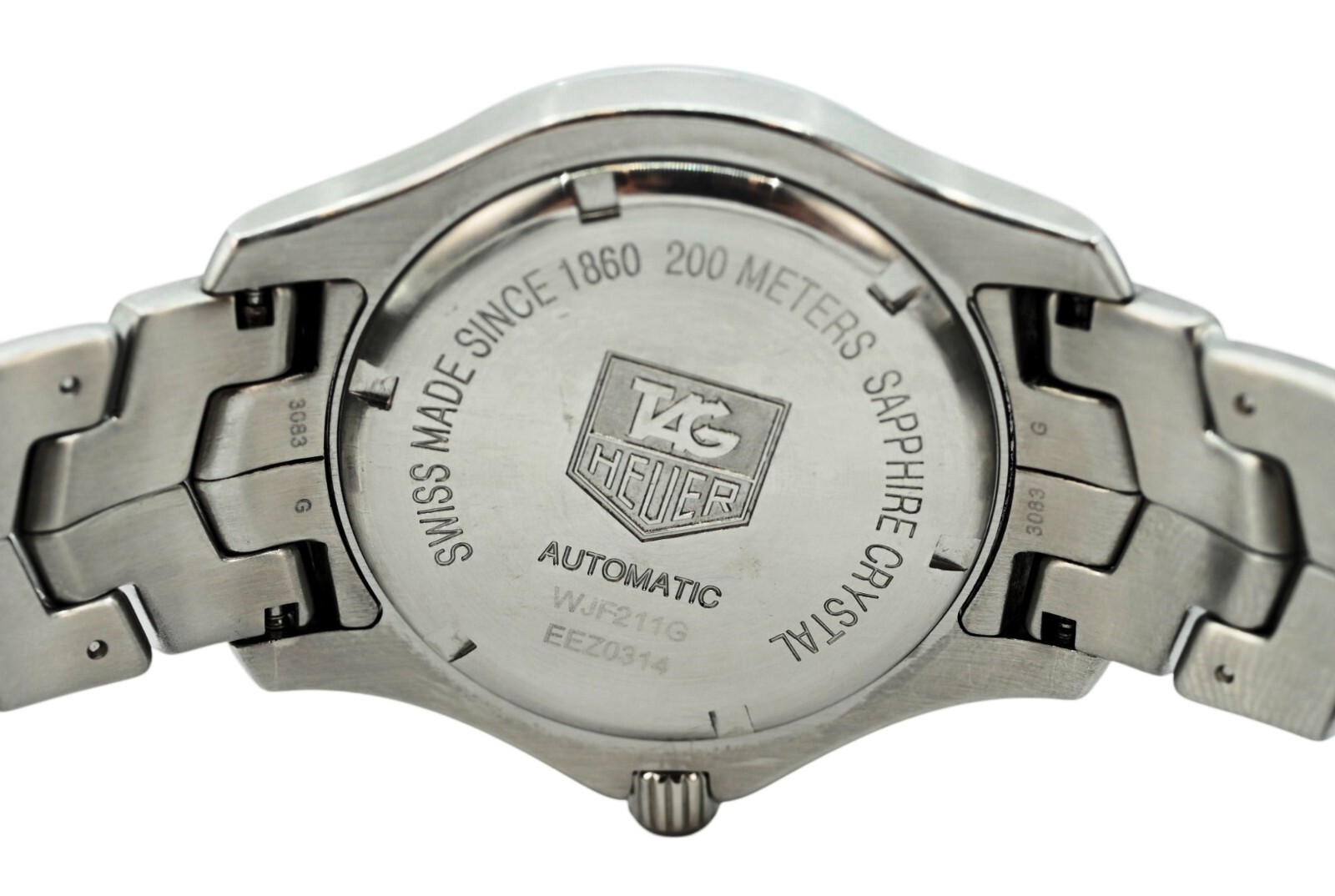 Tag Heuer 39mm Men’s Automatic Link Rare Gray Pinstripe Dial SS Watch! WJF211G!