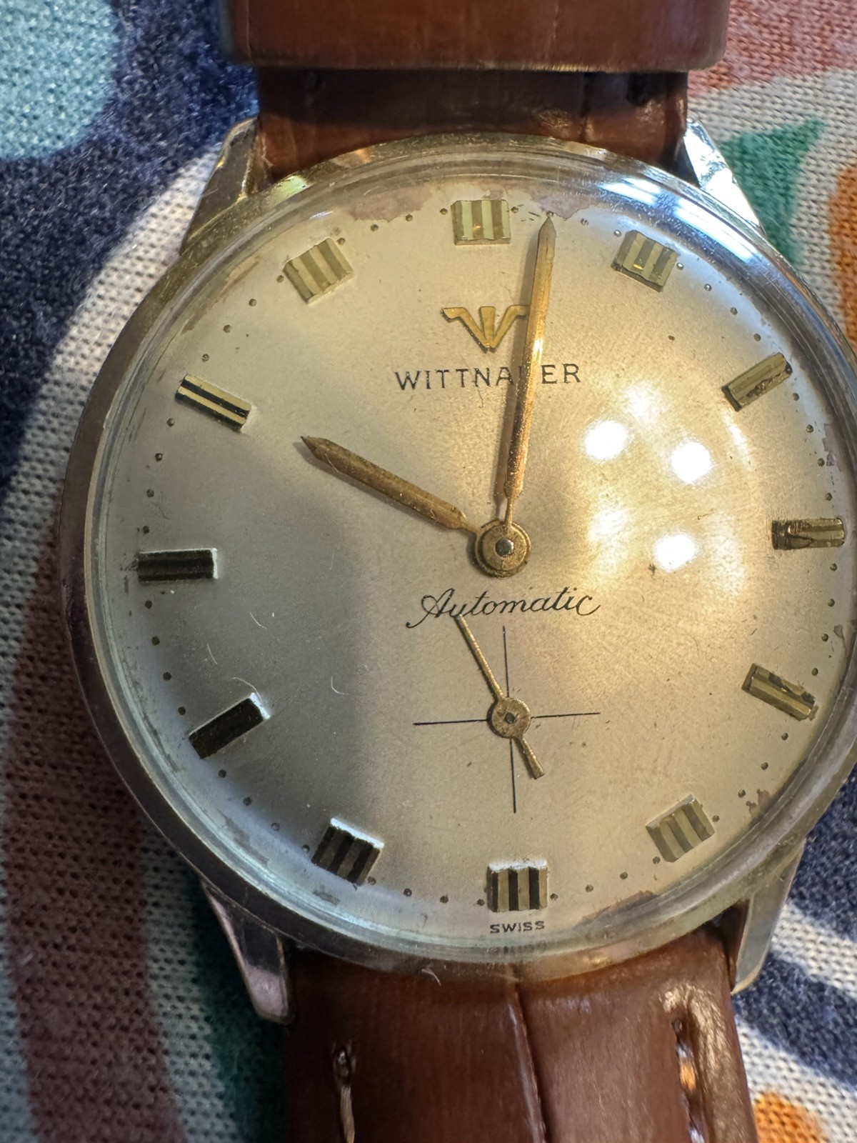 wittnauer mens watch vintage automatic 10K RGP nice !
