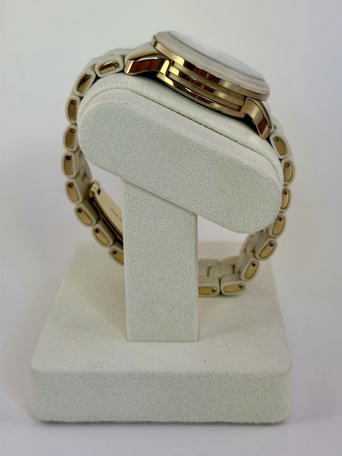 Michael Kors MK5145 White Ceramic Silicone Rose Gold Watch 38mm New Battery