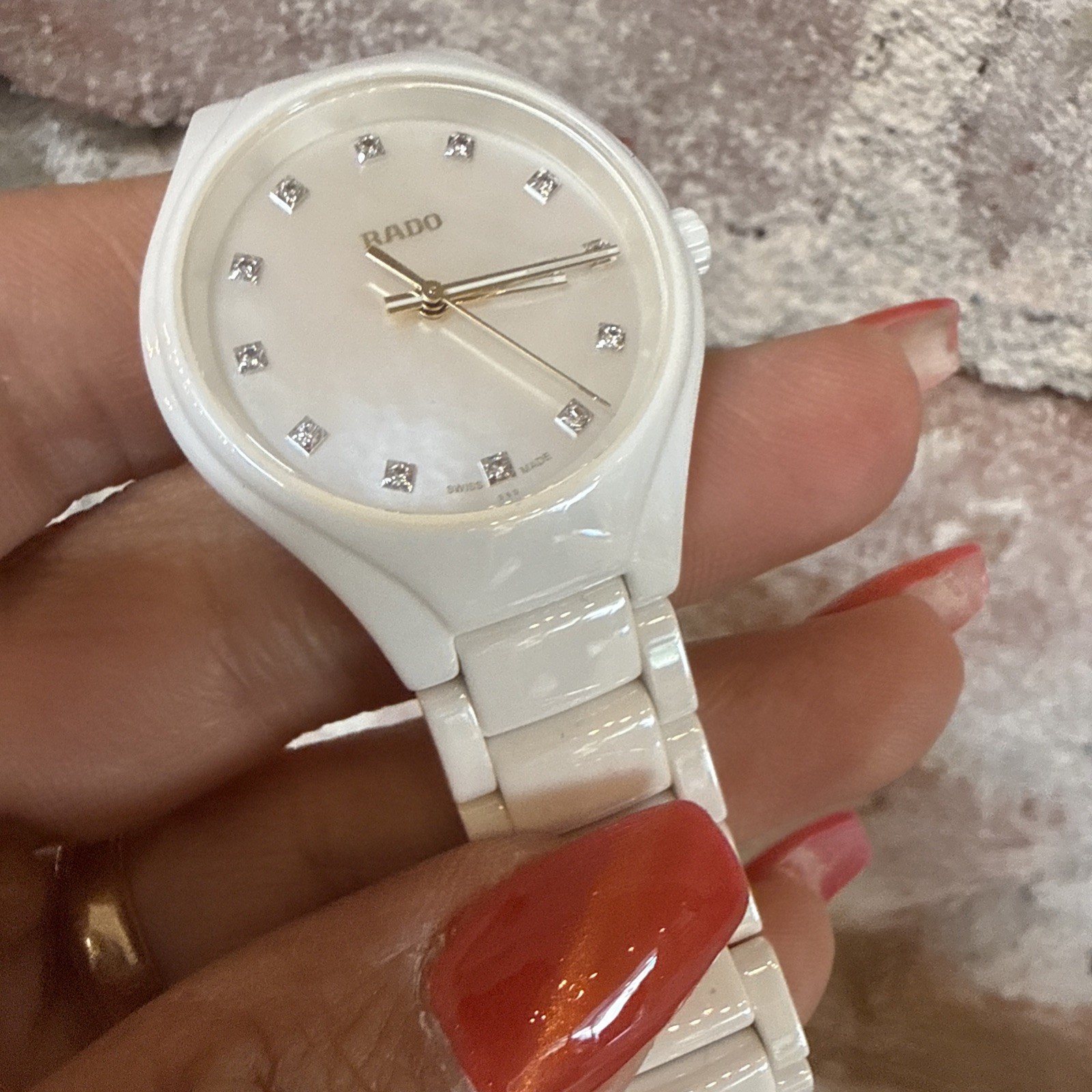 RADO True R27061902 White Ceramic Quartz Women’s Preowned missing links