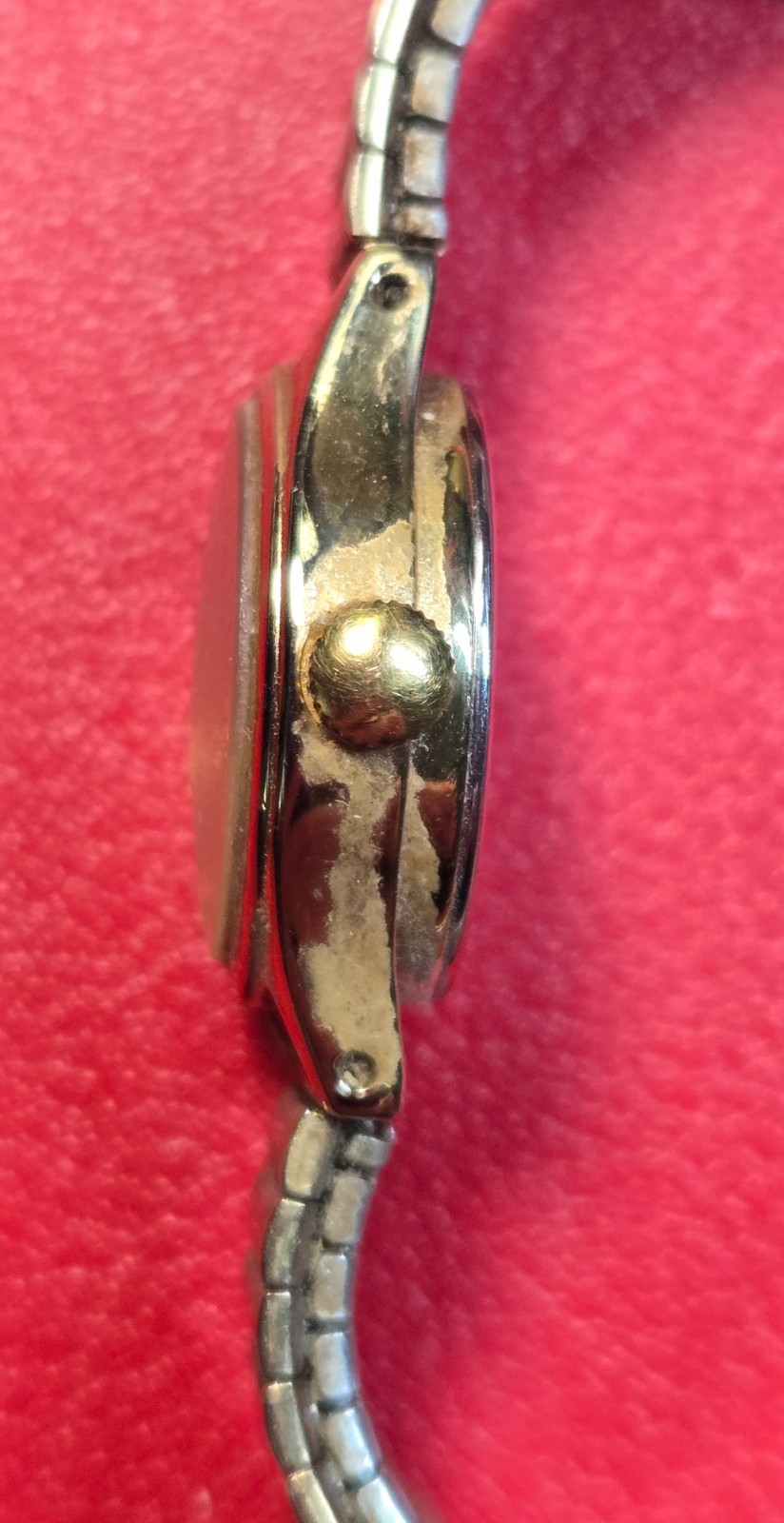 Timex Dainty Womens Watch 10mm Gold Silver Two Tone Stretch Band *Needs Battery*