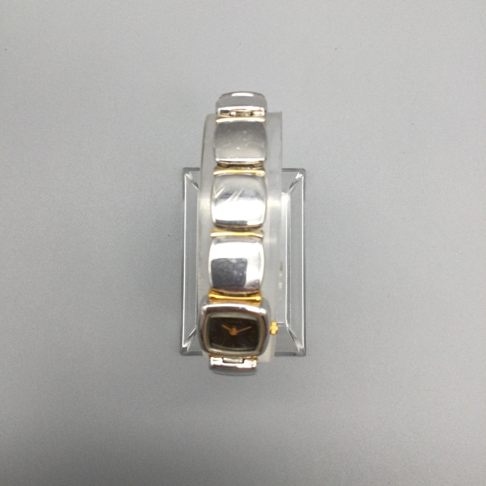 Citizen Womens Watch 13mm Two Tone Black Square Dial Bracelet New Battery 6.5″