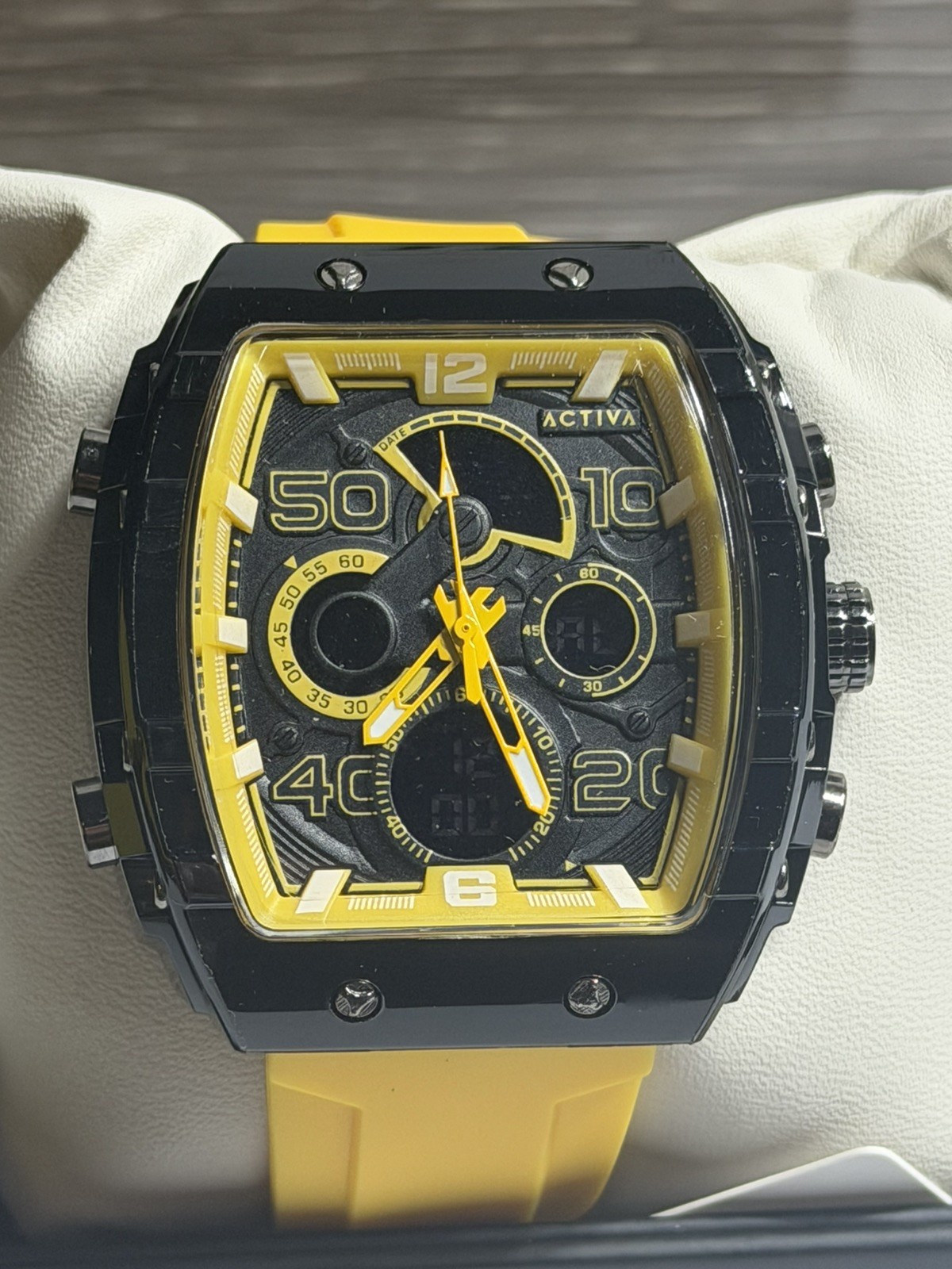 Invicta Activa X Digital Chrono Look 45mm Yellow Black ACW8109-003 New In Box