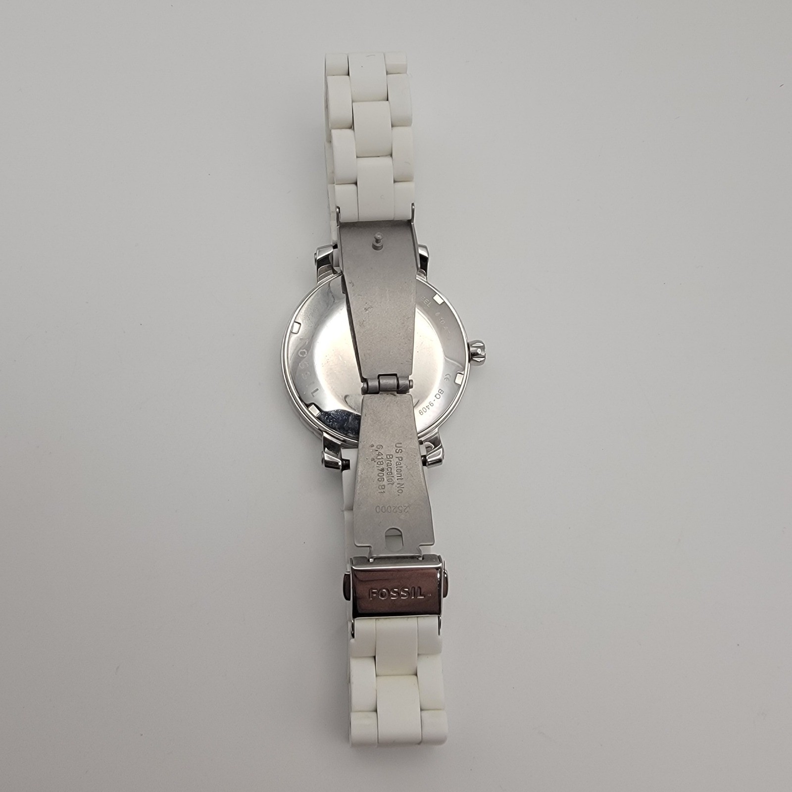 Fossil BQ9409 Watch Womens White Plastic 37mm Quartz Day Date 10 ATM