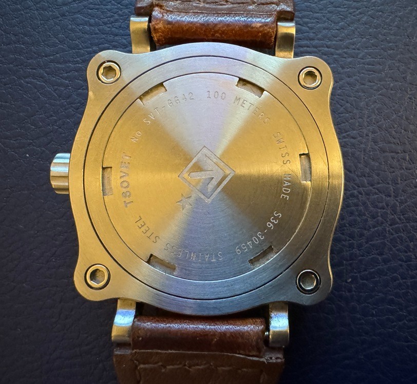 Tsovet Watch GG42 with 2 Straps ( Brown Leather + Blue Rubber Strap )
