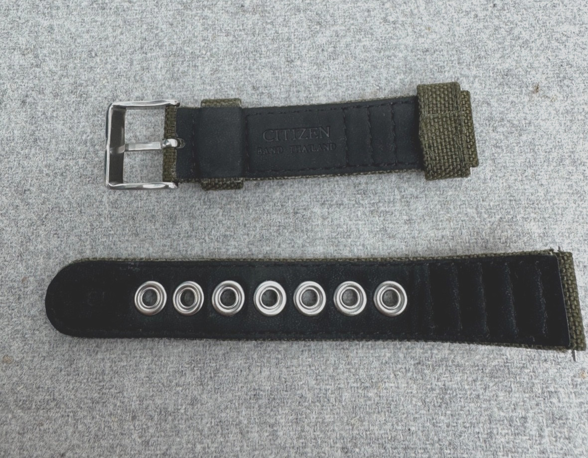 Genuine Citizen 18mm Green Canvas Watch Strap For BM8180-03E Military Watches