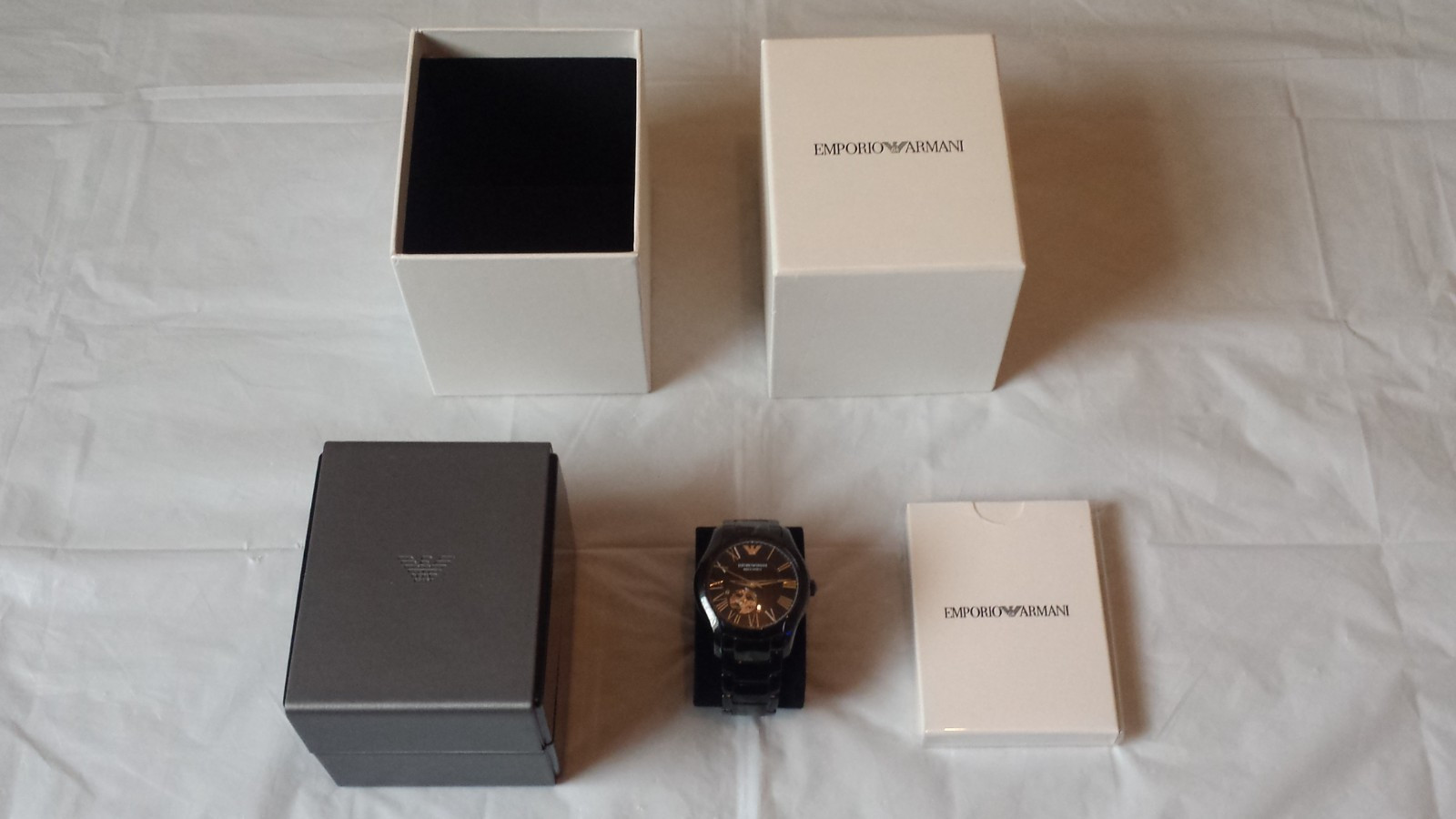 MENS EMPORIO ARMANI AR60014 Ceramic Meccanico Automatic Watch Boxed