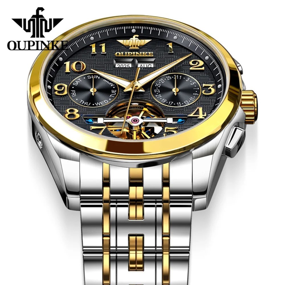 Automatic Mechanical Watch Waterproof Skeleton Luxury Dial Men’s Men Strap
