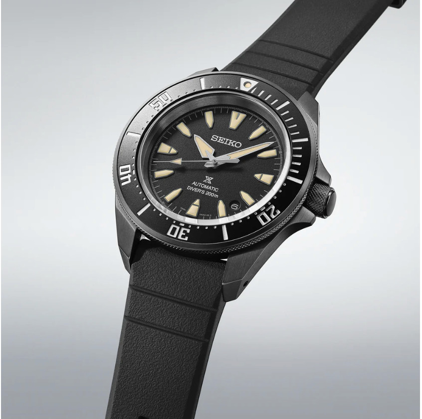 Seiko Prospex Samurai Diver Black Dial Silliocne Strap Watch SRPL15