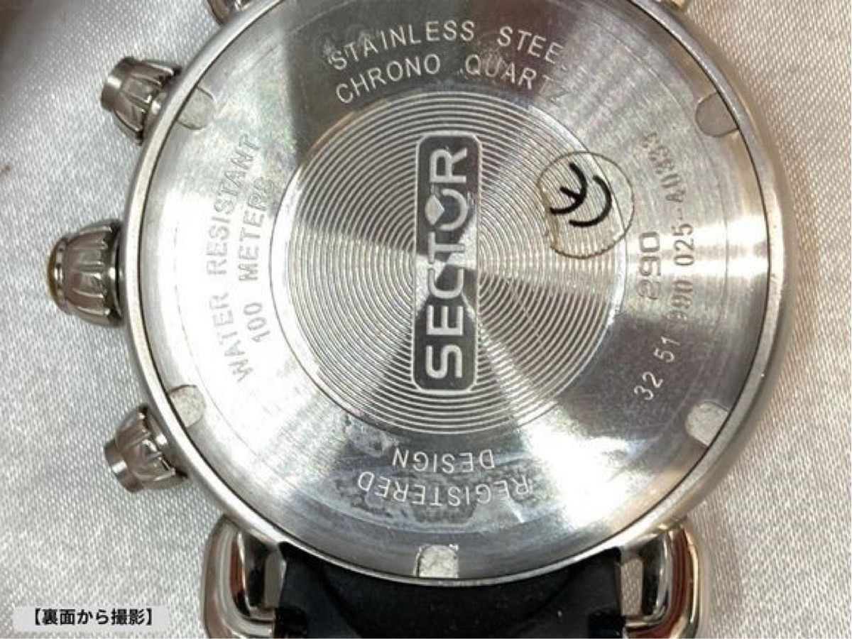 Sector 3251990 Chronograph Quartz Black Silver Date Men’s Watch 44mm Italy
