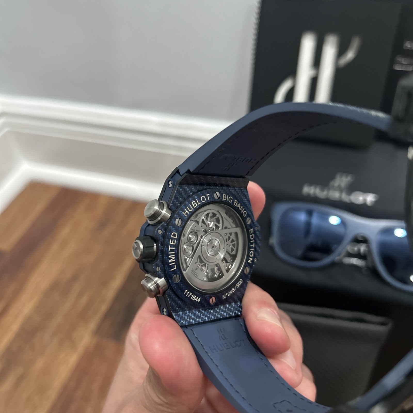 Hublot Big Bang Unico Italia Independent $26K MSRP Carbon WITH HUBLOT GLASSES