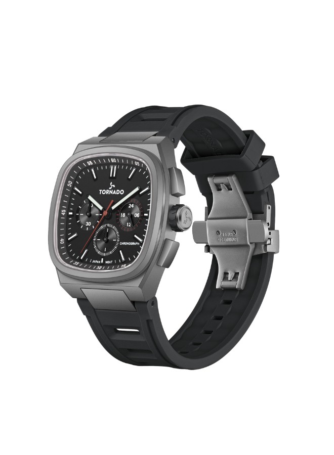 Tornado Aristocrate Men’s Chronograph Watch | Black Dial, 42mm, 100 m (10 ATM)
