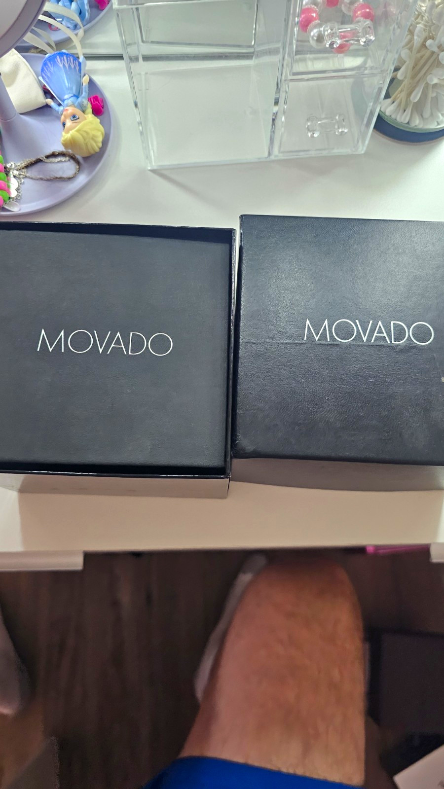 Movado Museum Men’s Quartz Watch Black Dial 40mm Gold Steel Bracelet 3 ATM Box