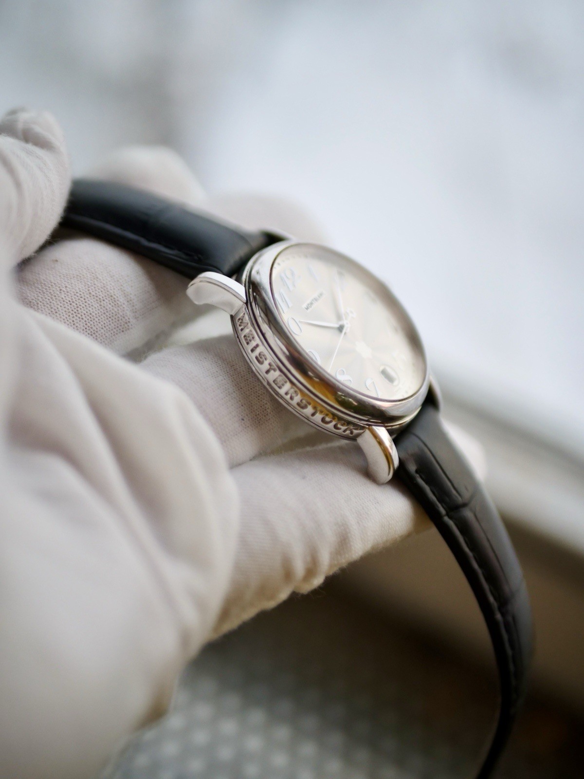 Montblanc Meisterstuck 7042 36mm Stainless Steel White Dial with Leather Strap