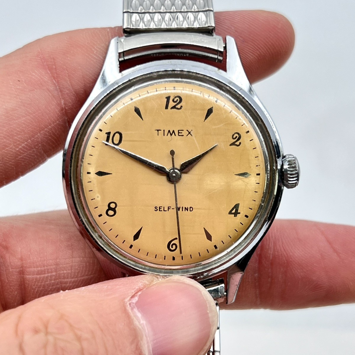 VTG TIMEX Self-Wind Shock Resistant Automatic Chrome Plate & Steel 37.5mm Watch