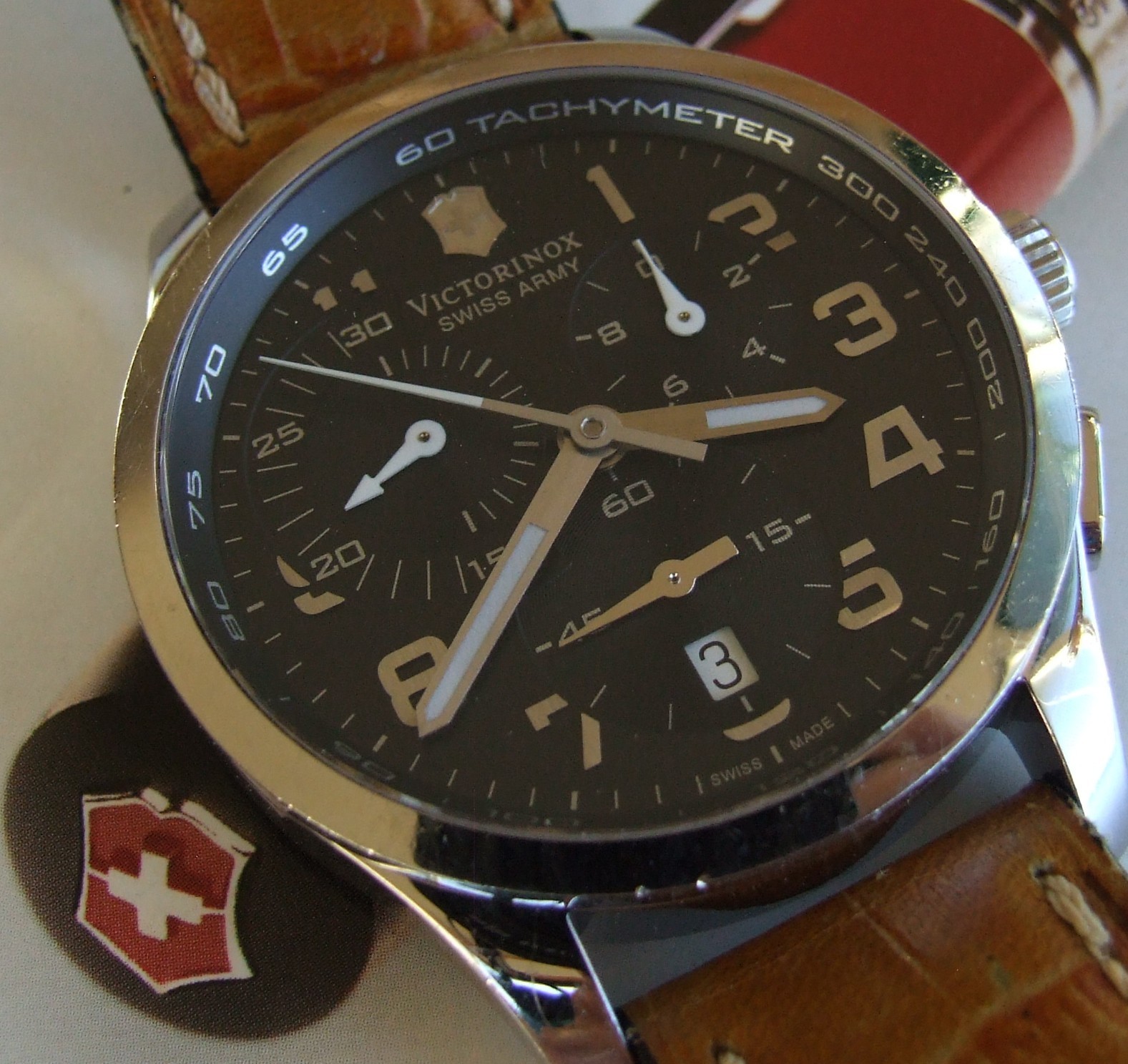 VictorINOX SWISS ARMY+Men’s ALLIANCE CHRONOGRAPH+Sapphire+42mm+OEM Leather Band