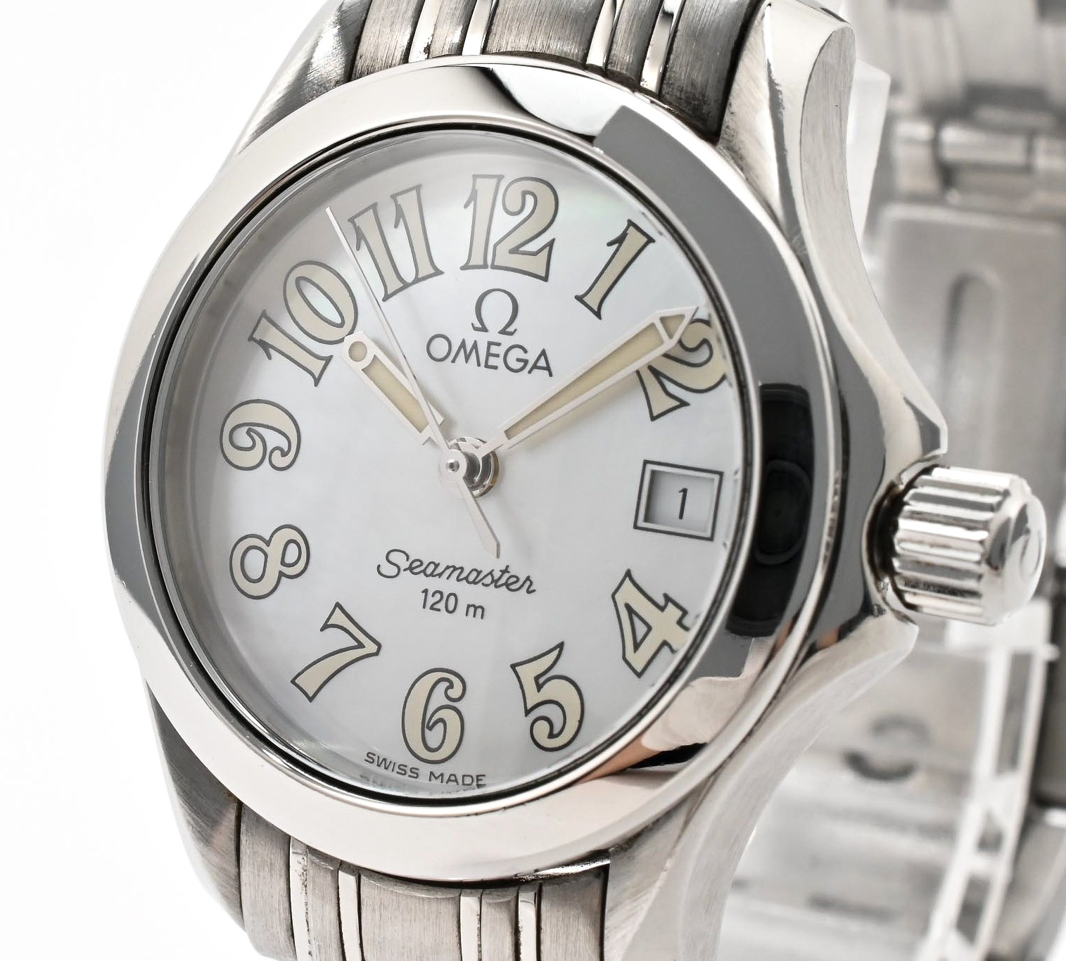 Omega Seamaster 120m 2581.70 Vintage Quartz Women’s Watch 27mm White Shell Dial