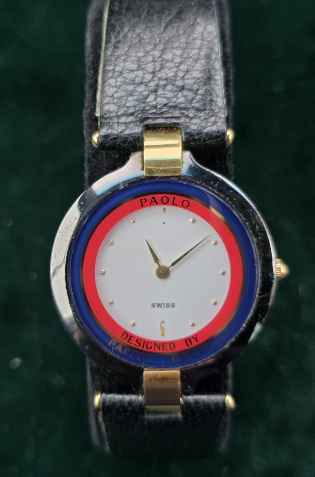 Paolo Gucci Orologi Limited Edition quartz timepiece blue, red, white gold-tone