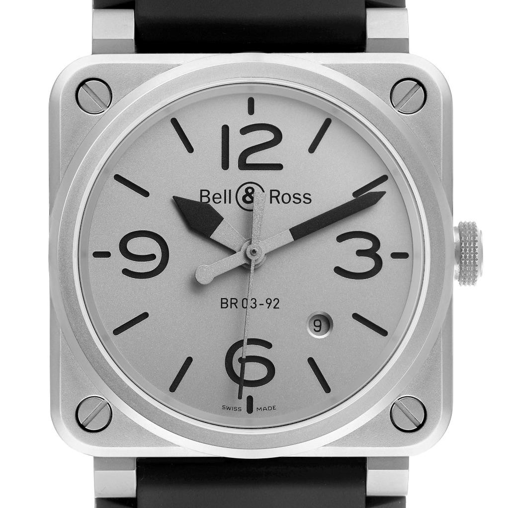 Bell & Ross Horoblack Steel Grey Dial Limited Edition Mens Watch BR03-92-S