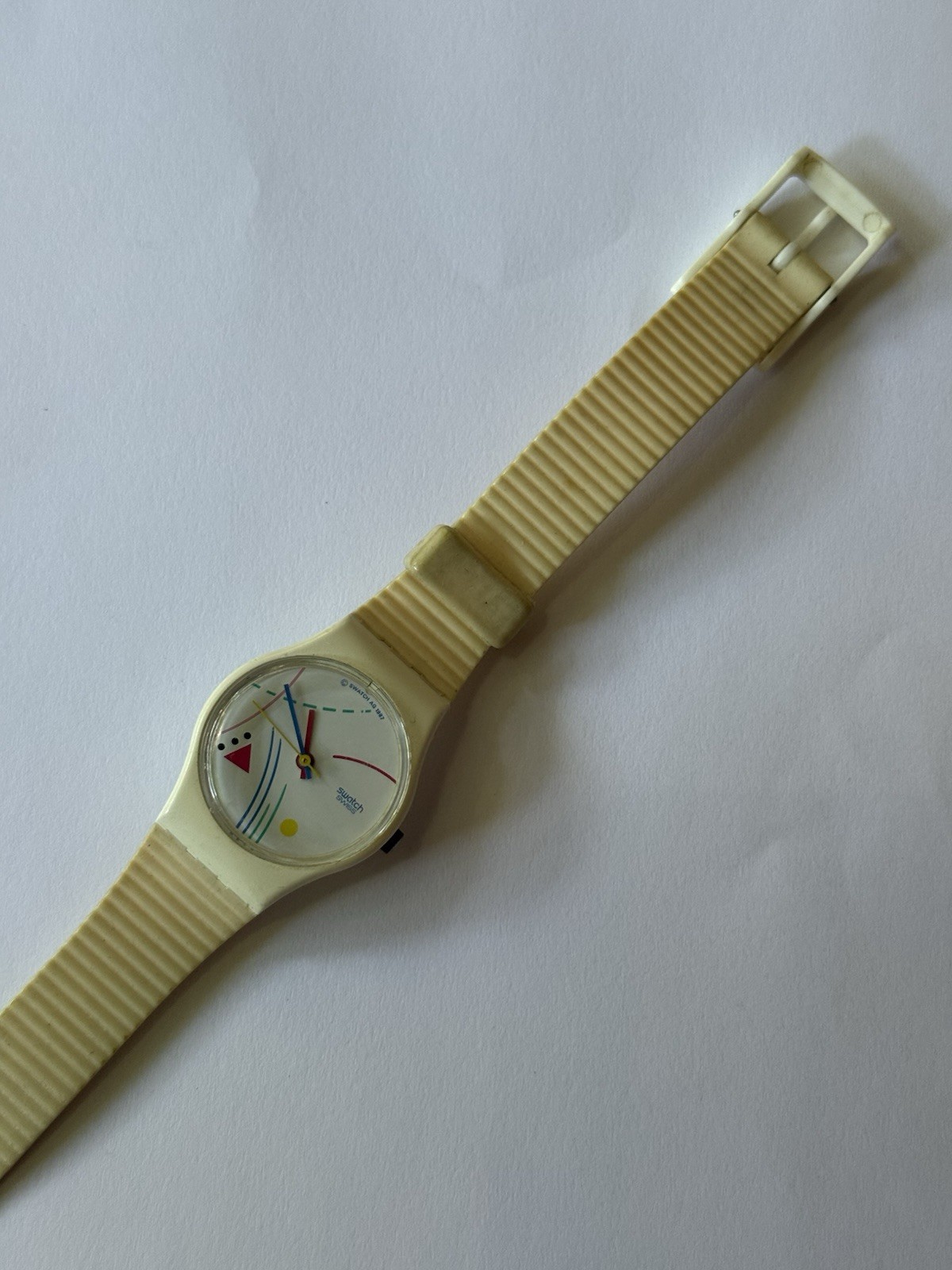 Vintage Swatch Watch NIKOLAI LW116 80s 1987 25mm Swiss Original Pop Art