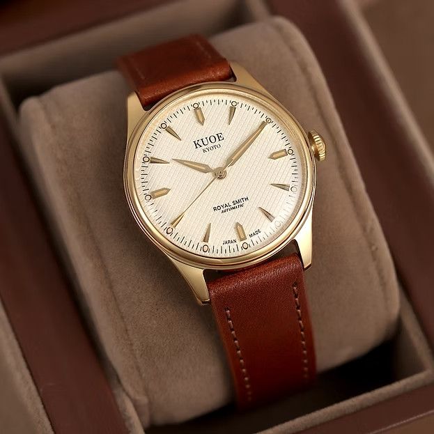 KUOE Kyoto Royal Smith 90-006 Gold Ivory Waffle Dial Miyota 9039 Auto Unused JP