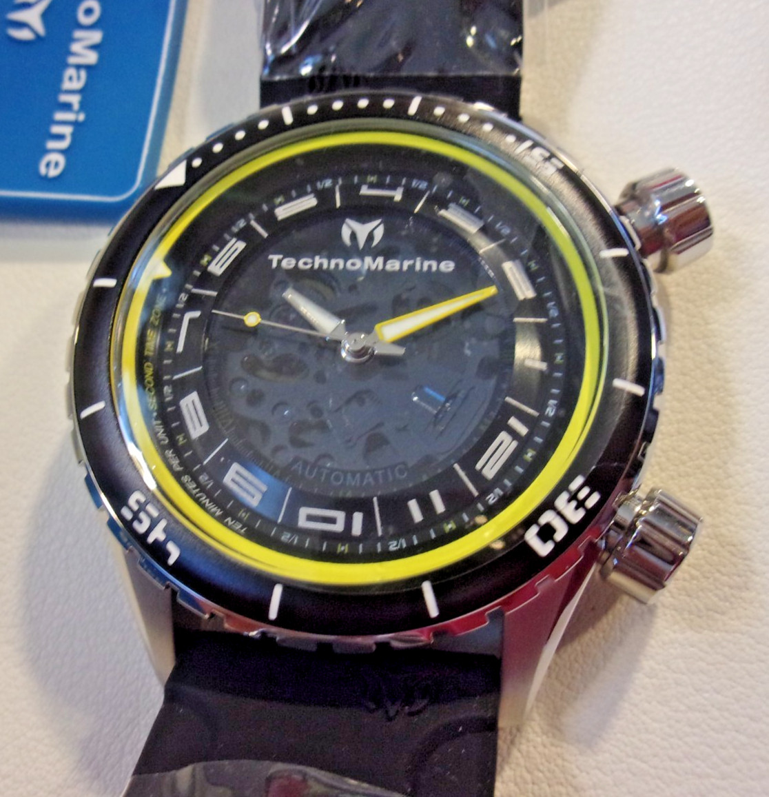 TechnoMarine automatic dual zone. Rotating inner ring. NH70A. 45mm. New in box.