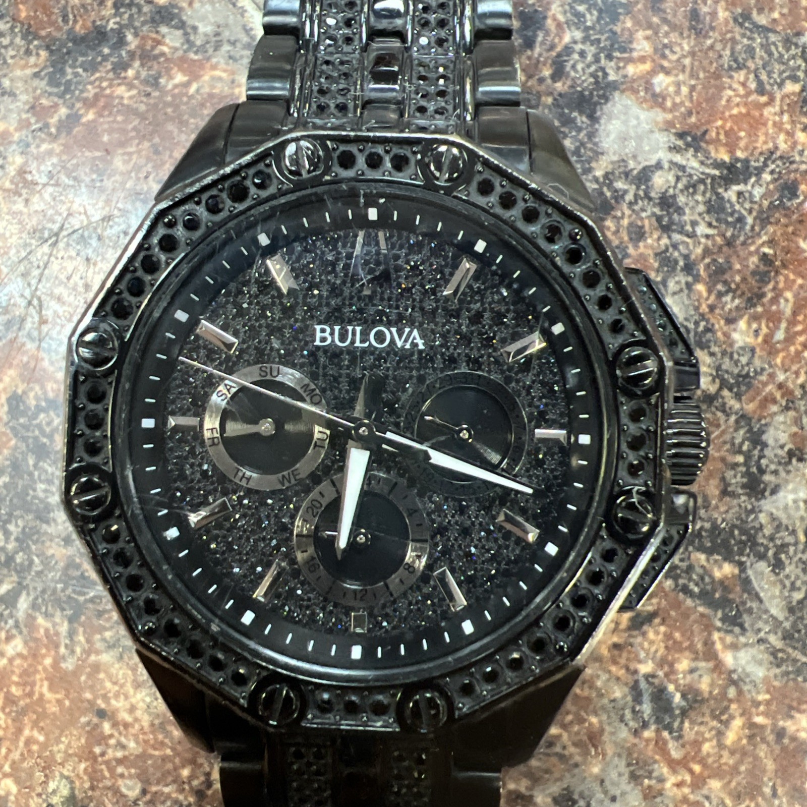 Bulova Octava Black Crystal Stainless Steel 98C134 Chronograph a-2