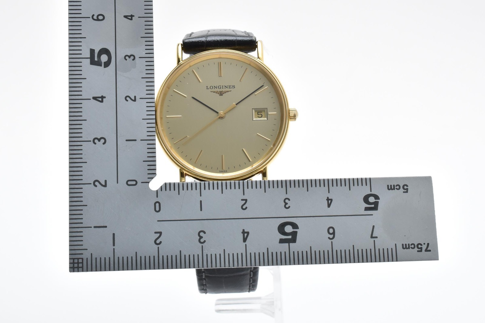 Vintage! [NEAR MINT] Longines Grand Classic L4.720.2 Gold Date Qz Men’s JAPAN