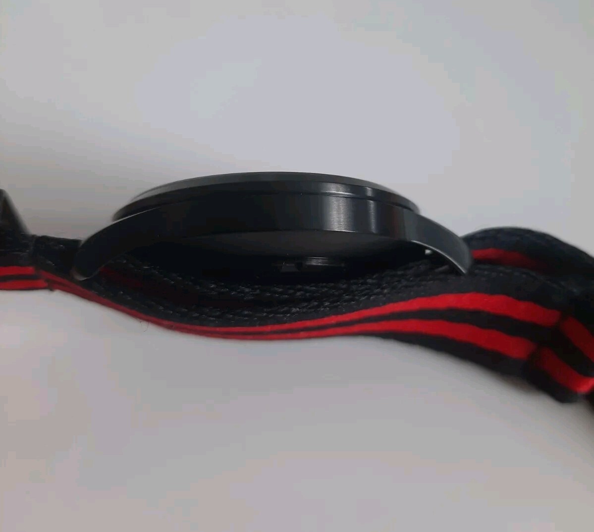 Sharp Bros Fury Watch Red Inferno Face Quartz 42 mm w One Piece Nylon Strap