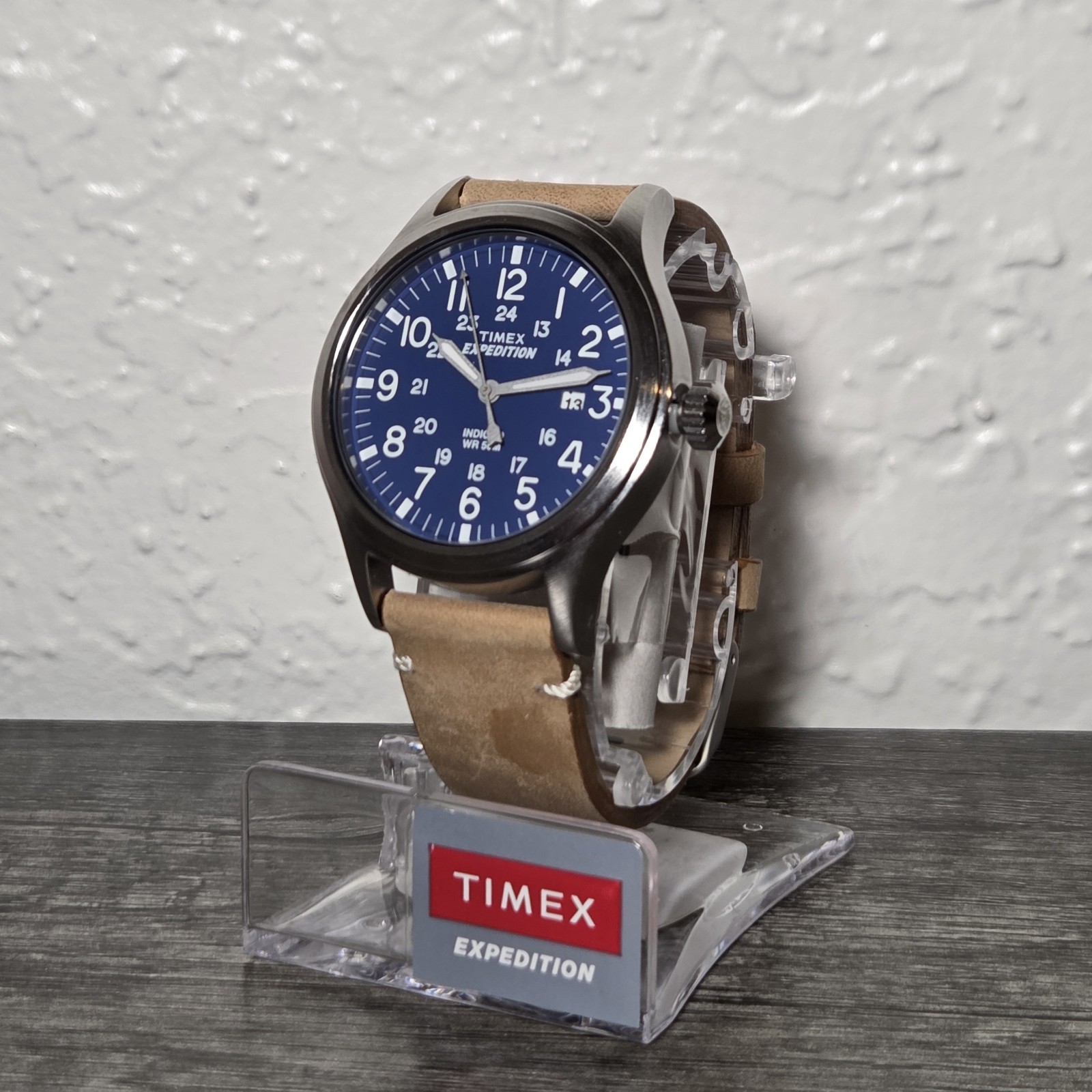 New Timex Indiglo Expedition Scout 40mm Wristwatch TW4B01800 Tan Blue Dial