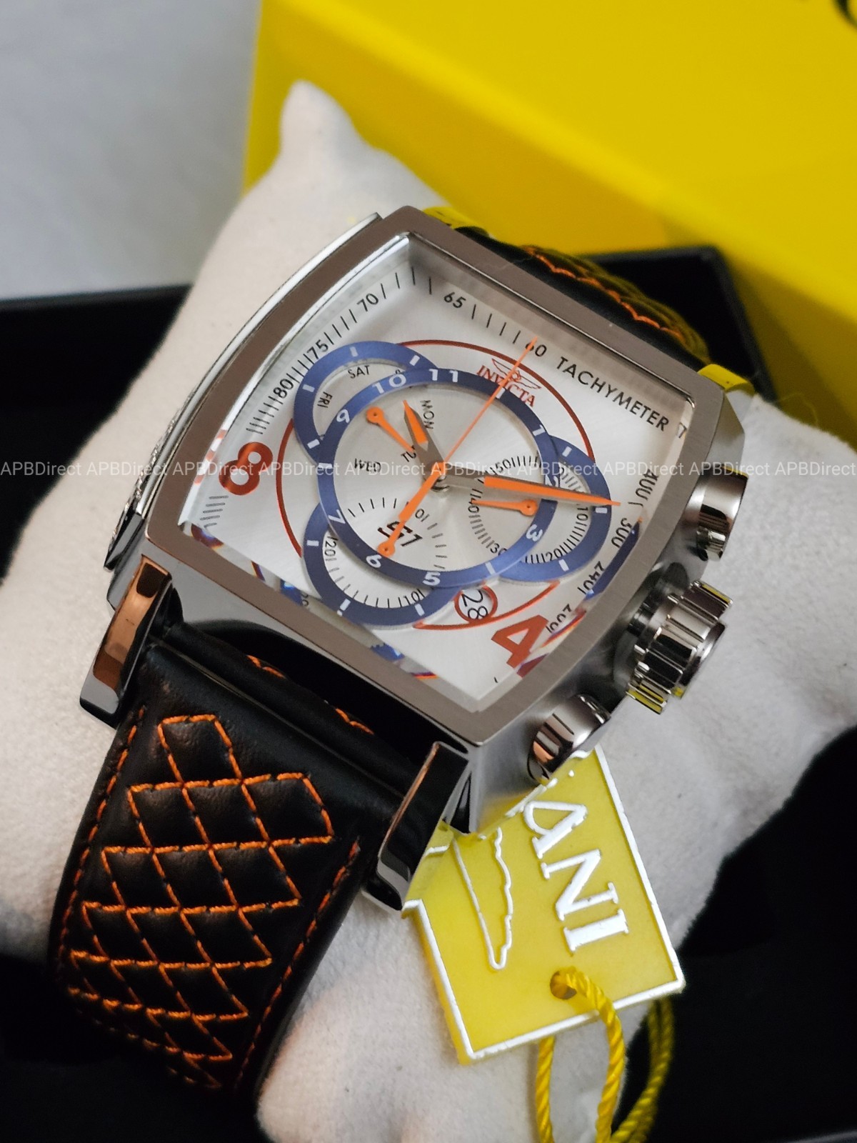 Invicta – S1 Rally – Swiss Z60 Chronograph – Black Orange Leather – Mens Watch
