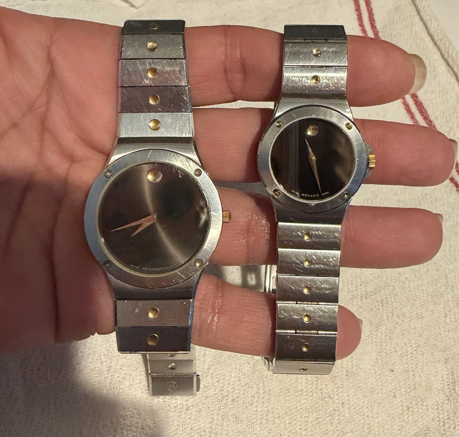 Pair Of Vintage Movado Museum Sport His And Hers Watches