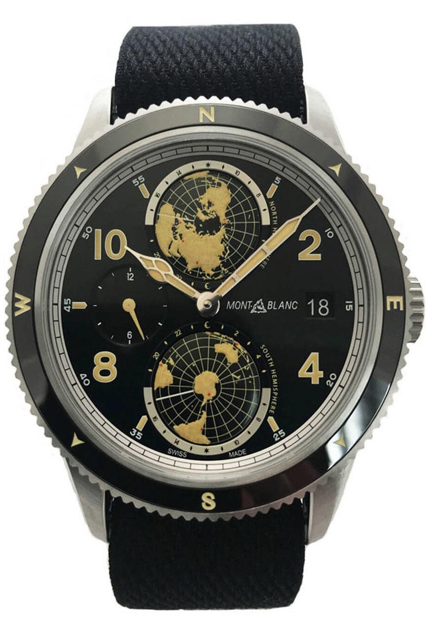 MONTBLANC 1858 Geosphere 42MM Black Dial Black LTHR Men’s Watch 117837