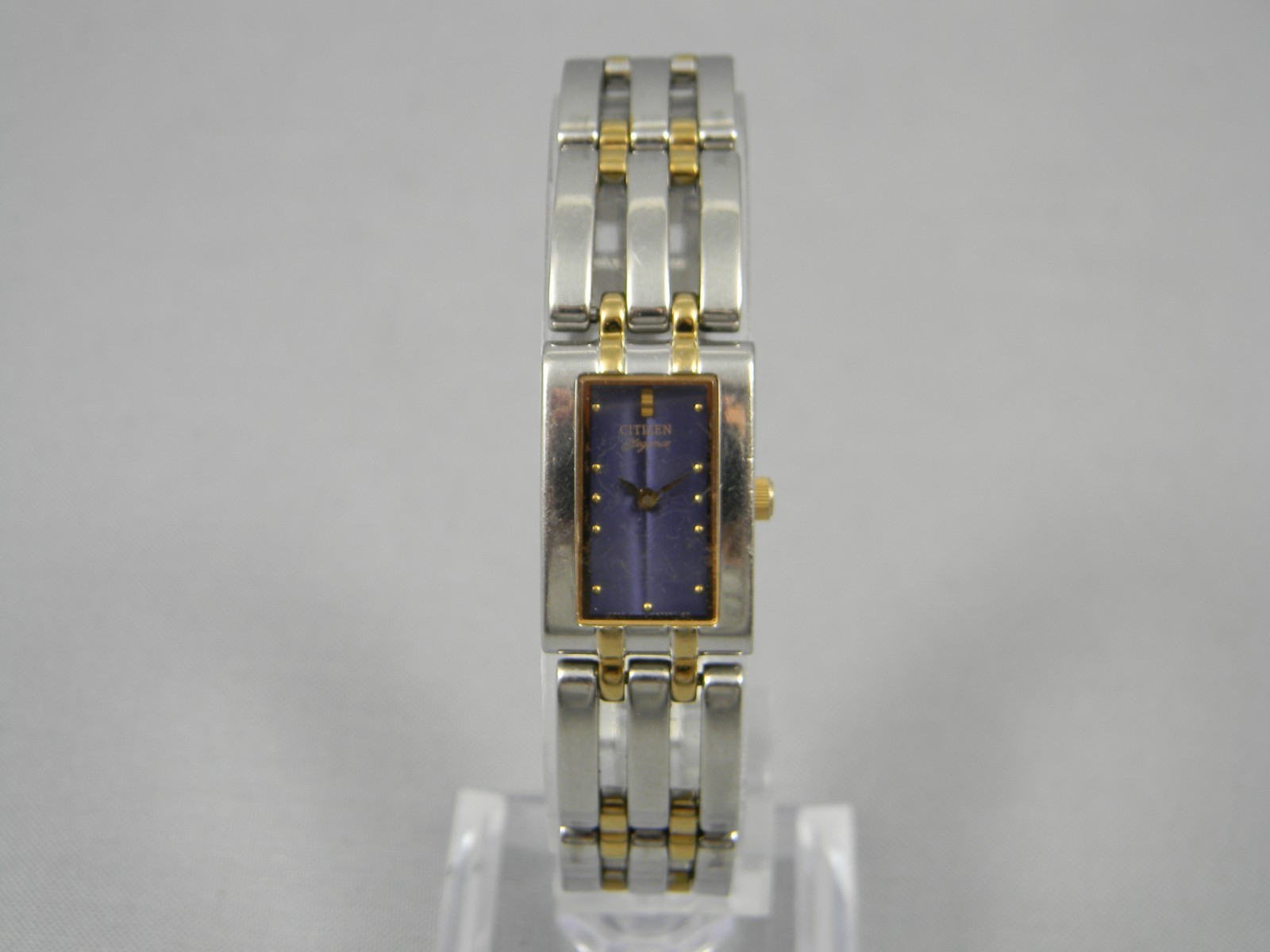 Citizen Elegance Watch Women Dainty 14mm Two Tone Clasp Band New Battery 6.25″