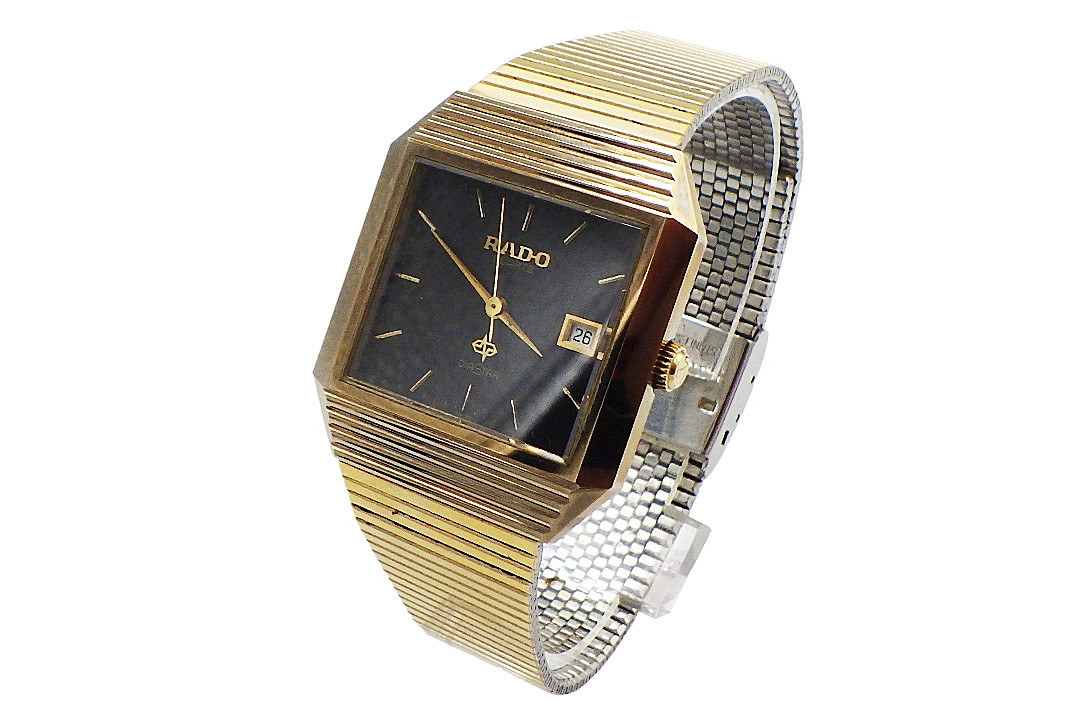 Rado DiaStar 105.9501.3 Quartz Watch GP Gold Tone Japan
