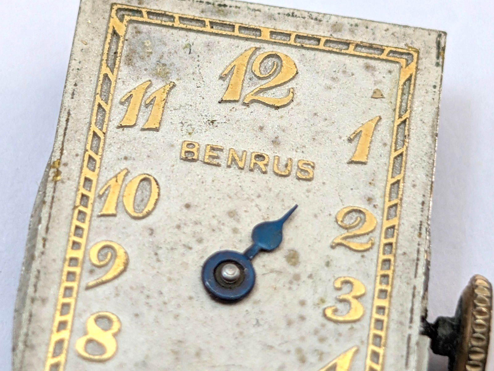 Vintage BENRUS Model S Tank Style 7j Art Deco 14mm Swiss Movement PARTS REPAIR