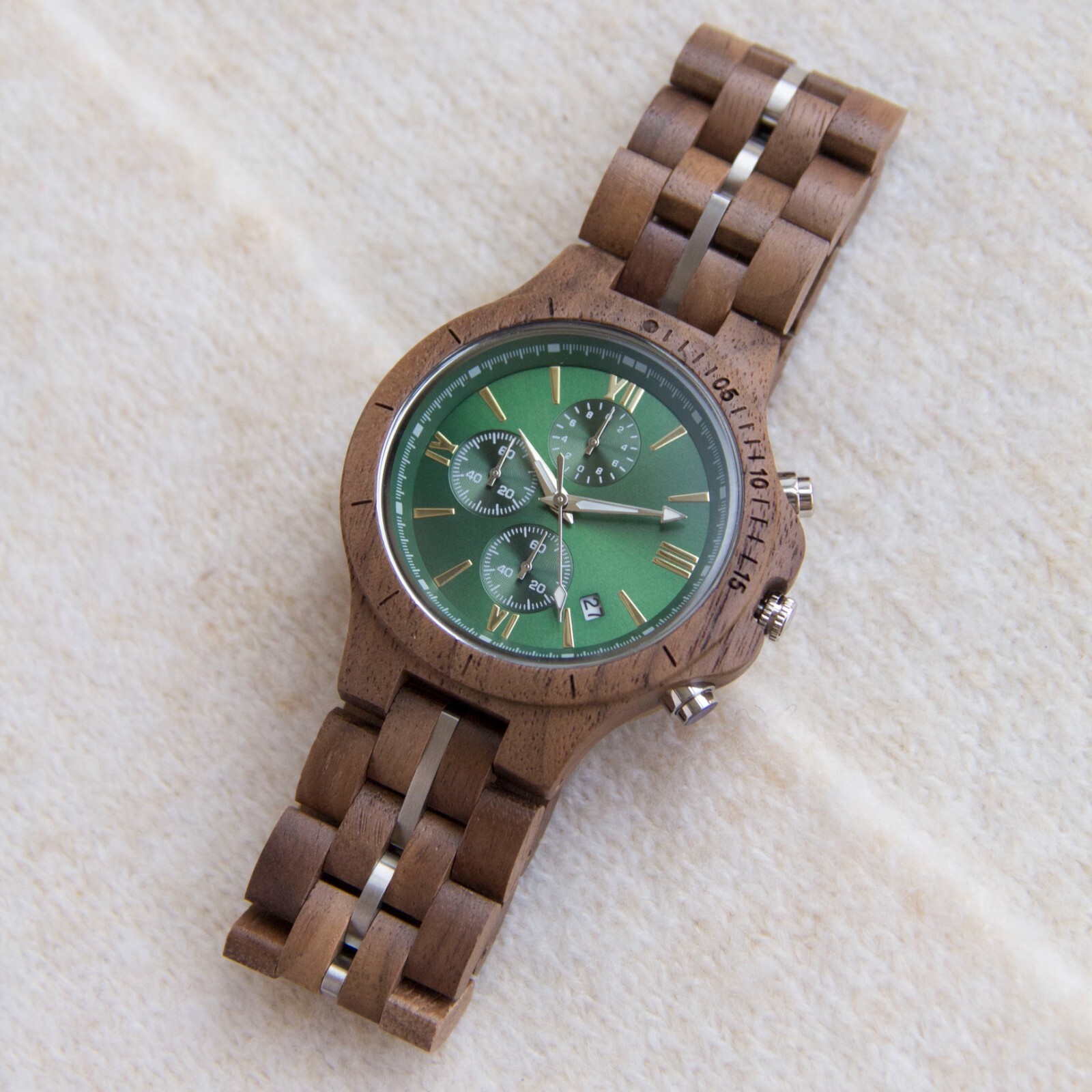 Men’s Wood Watch Handmade Chronograph Wooden Watch