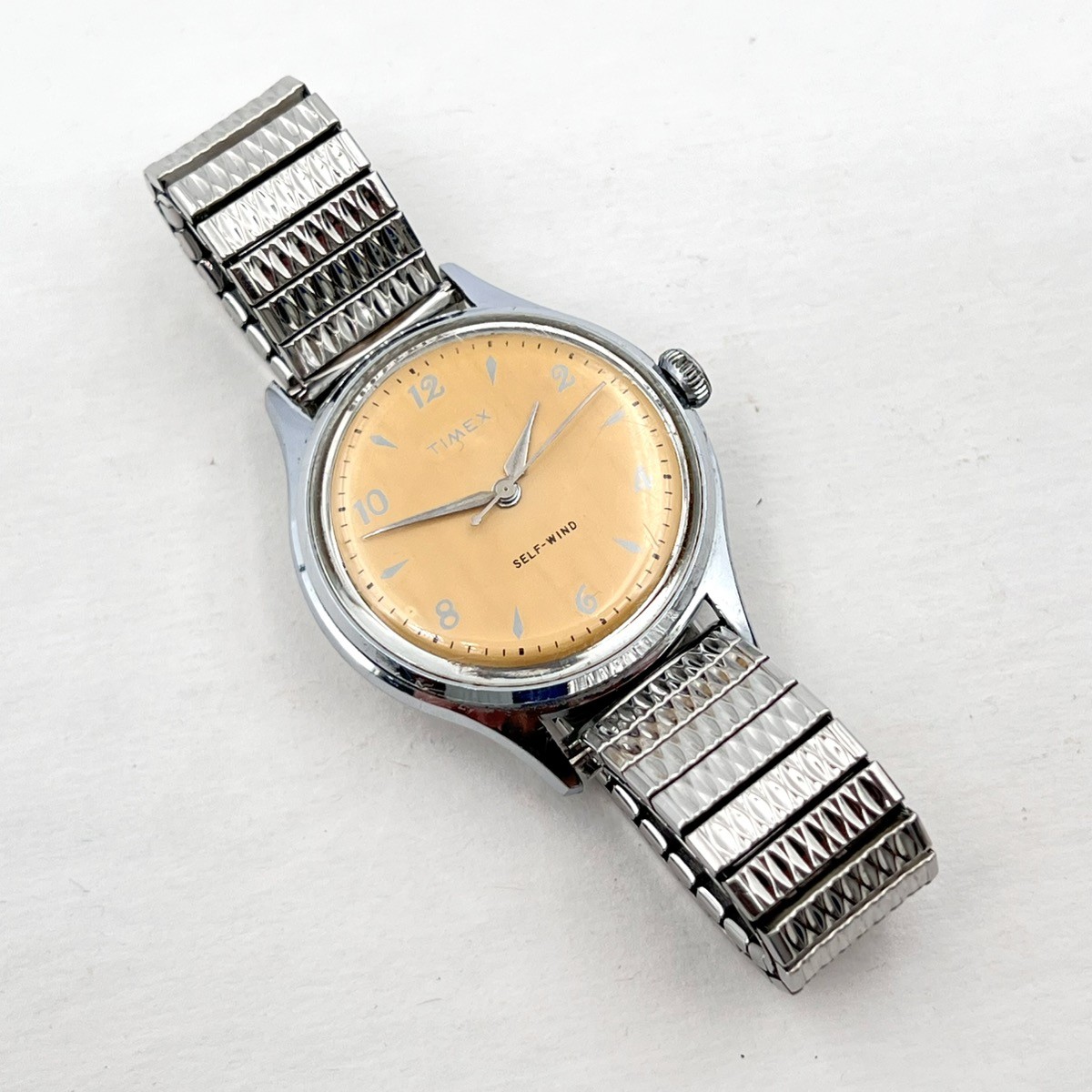 VTG TIMEX Self-Wind Shock Resistant Automatic Chrome Plate & Steel 37.5mm Watch