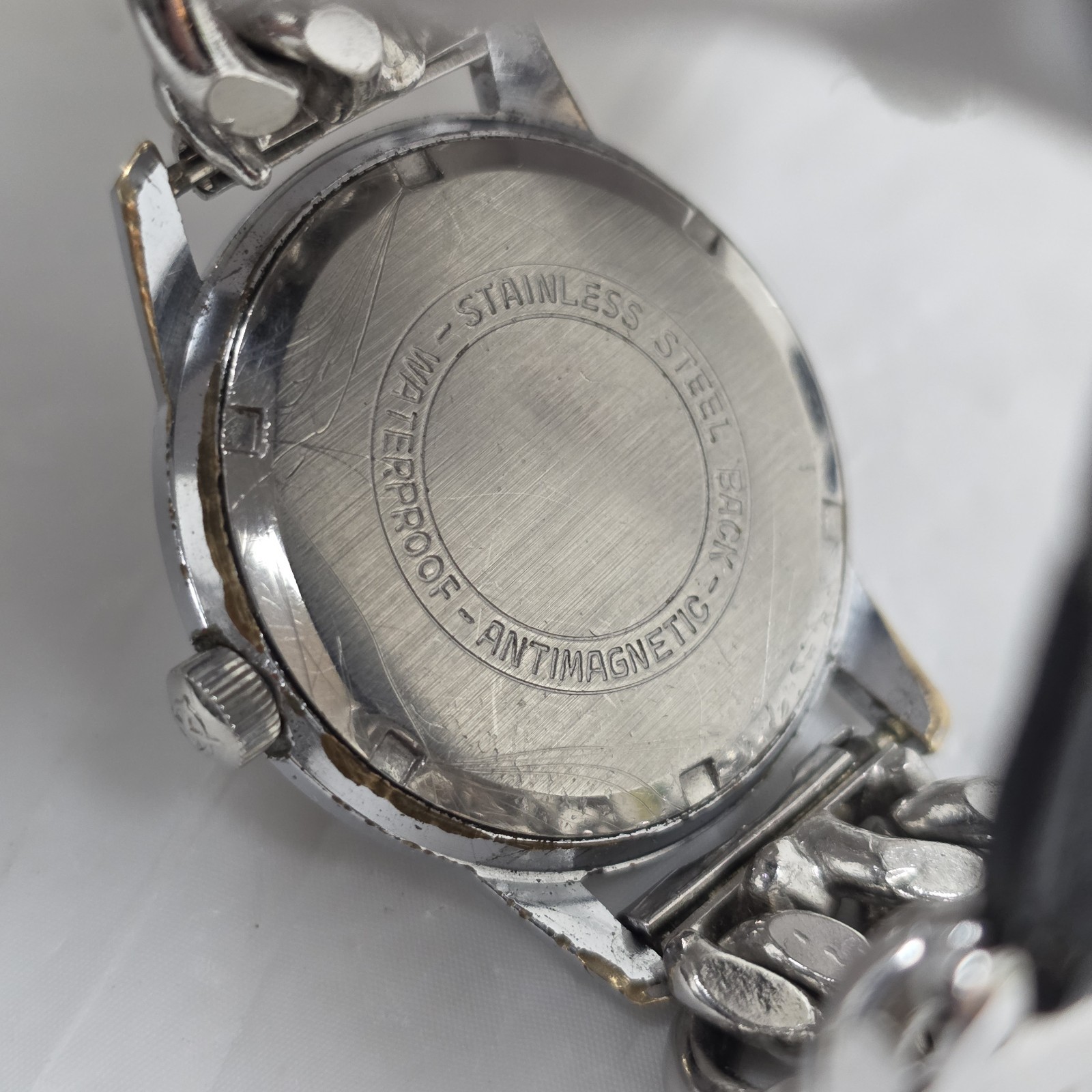 Vintage North Star Men’s SS Watch 17 Jewels Manual Wind Up France Black Dial